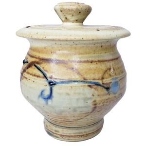 NICK JOERLING POTTERY Handmade Stoneware Honey Jar w/ Lid *Minor Flaw